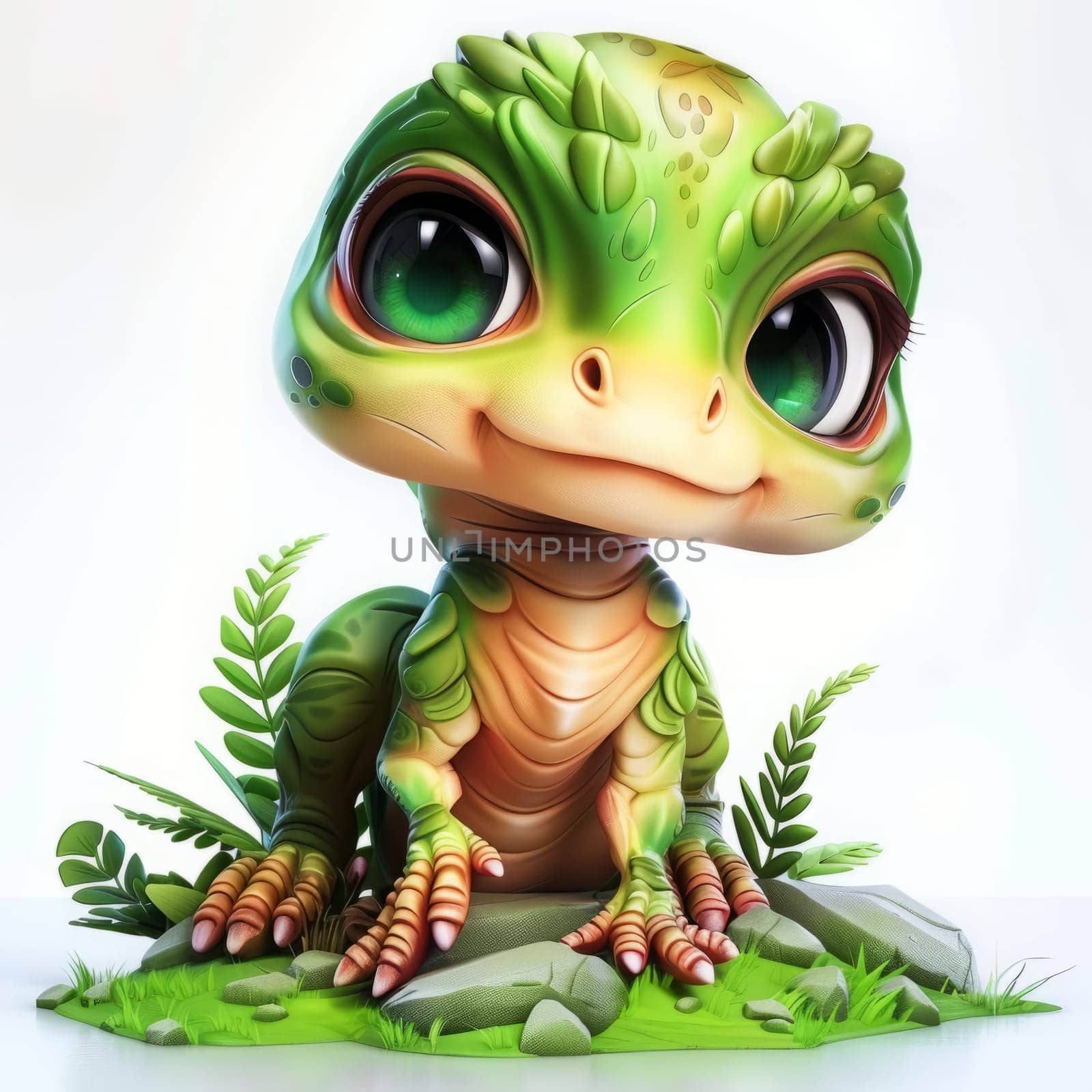 Adorable baby allosaurus illustration on white background for kids' decor. baby
