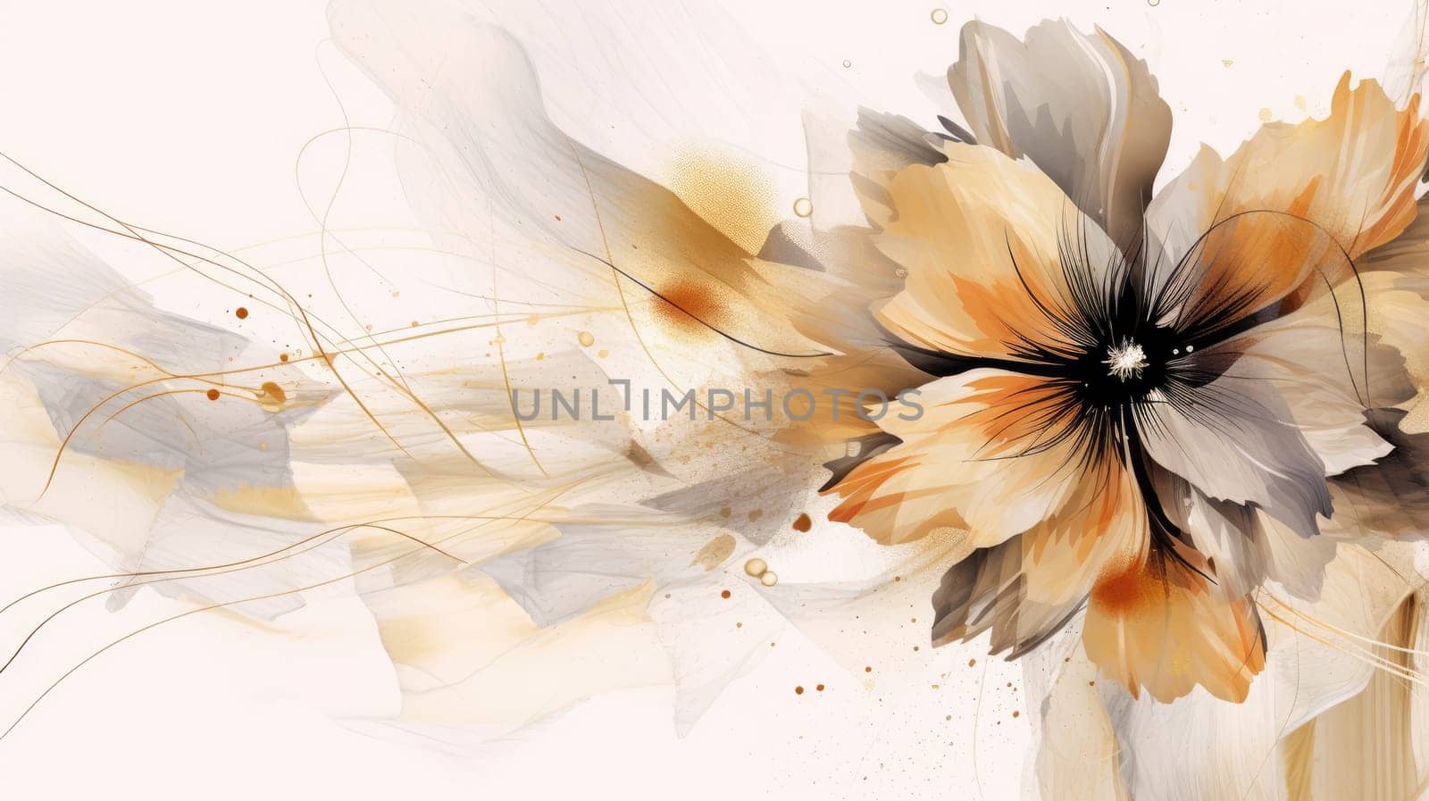 Watercolor abstract design for background of wedding or buzzy social media banner on white background generative AI