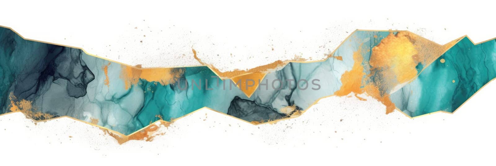 Abstract watercolor artwork mixed with buzzy geometric shapes for background of social media banner generative AI image