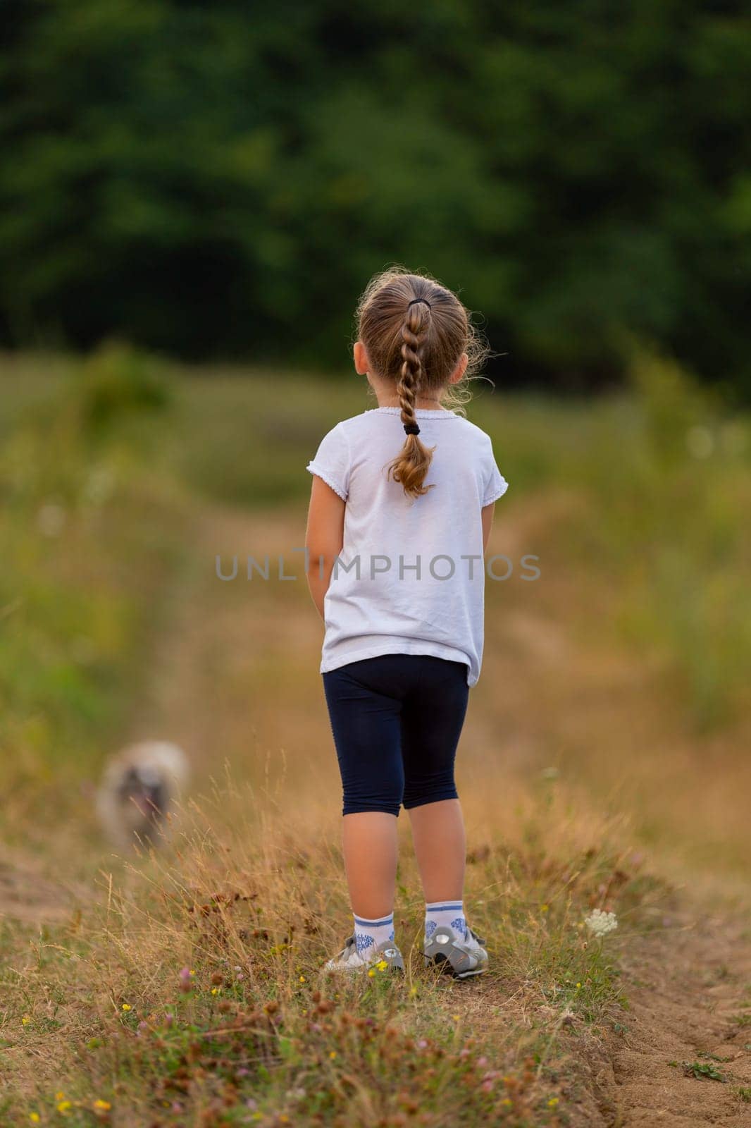 little girl on a dirt road by zokov