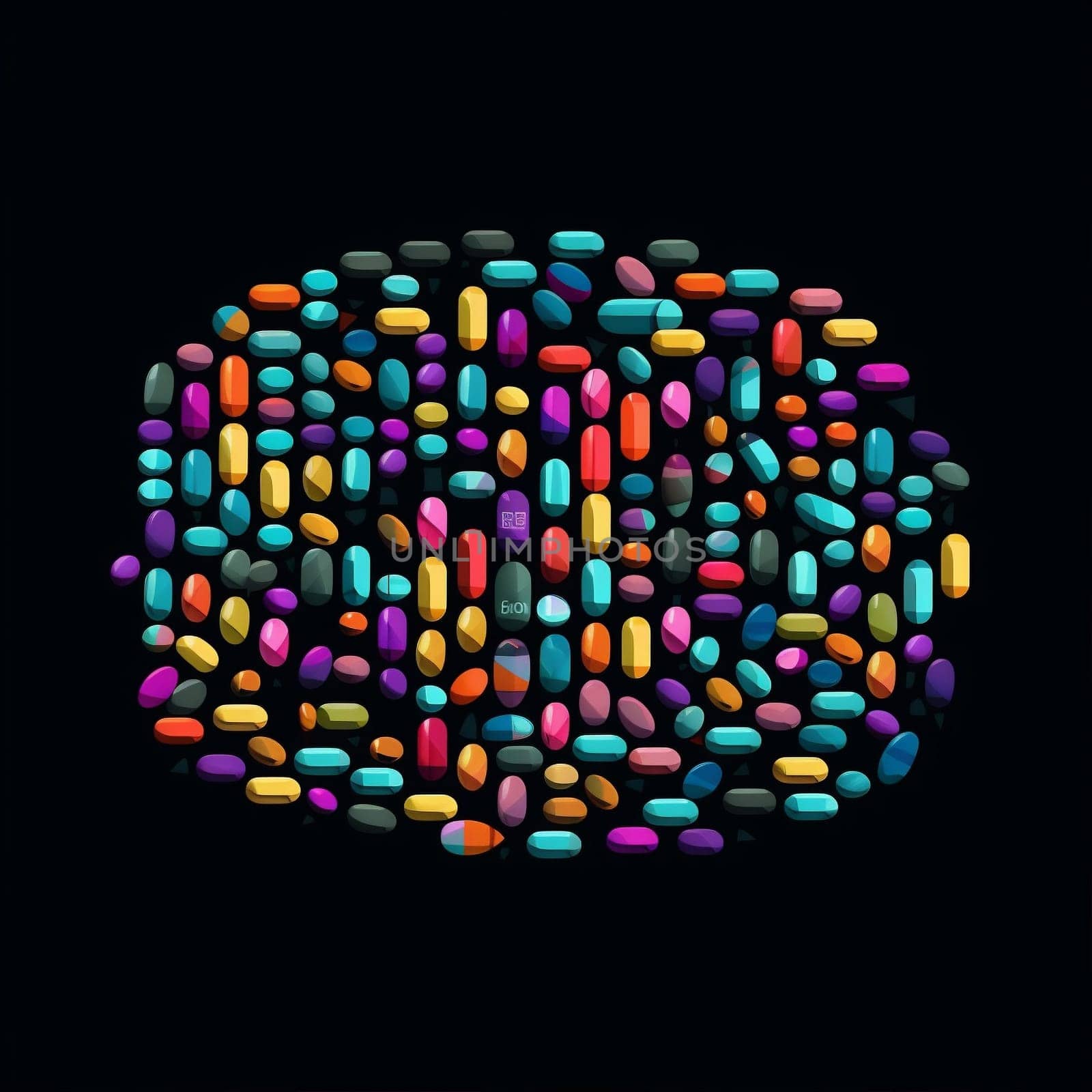 healthy hospital illustration pattern medical closeup medication medicine vitamin capsule tablet pharmacy pill isolated white colours colourful drug pharmaceutical chemical. Generative AI.