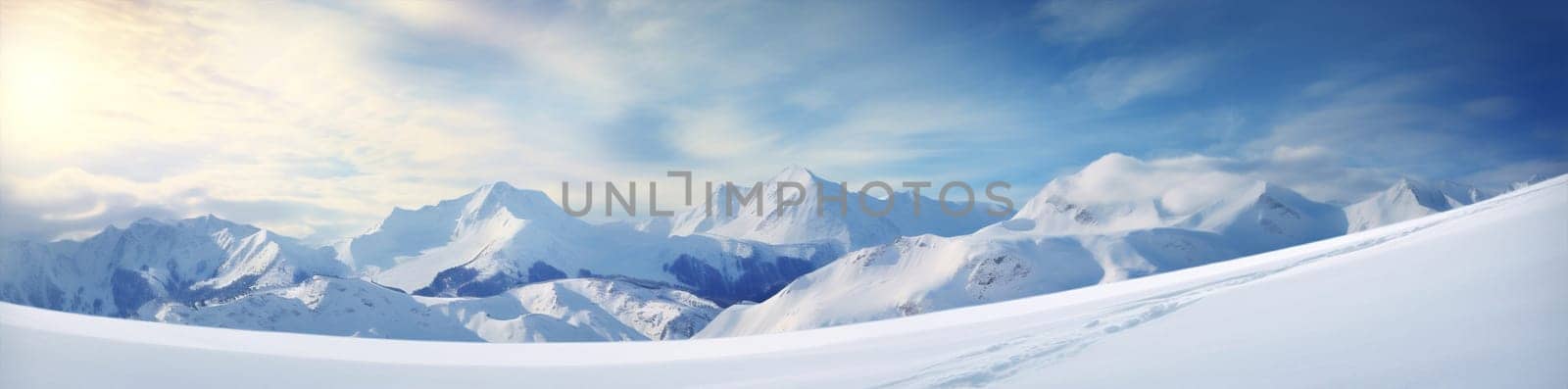 Water blue travel winter arctic nature mountain north panorama snow landscape by Vichizh