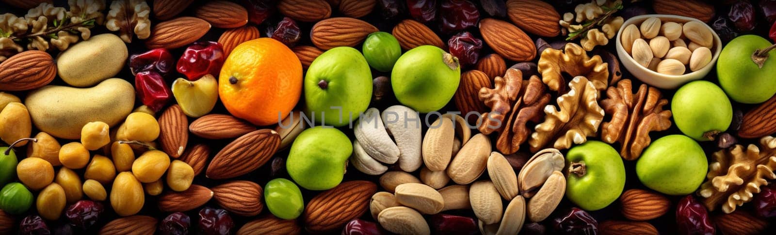 Mixed vegetarian food fruit organic cashew walnut background nut healthy pistachio variety almonds ingredient hazelnut assorted closeup peanut snack seed vegan dried