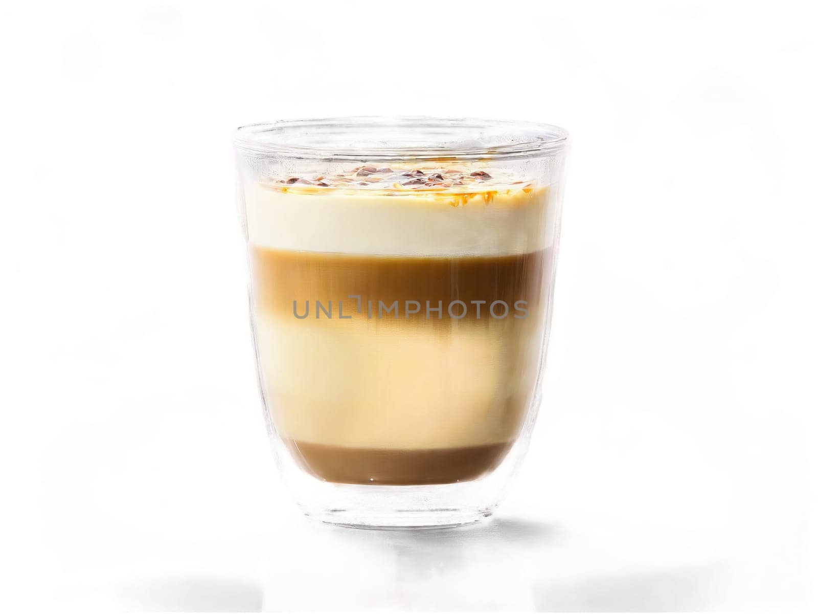 Vietnamese Coffee A sweet Vietnamese coffee in a layered glass with condensed milk at the. Drink isolated on transparent background.