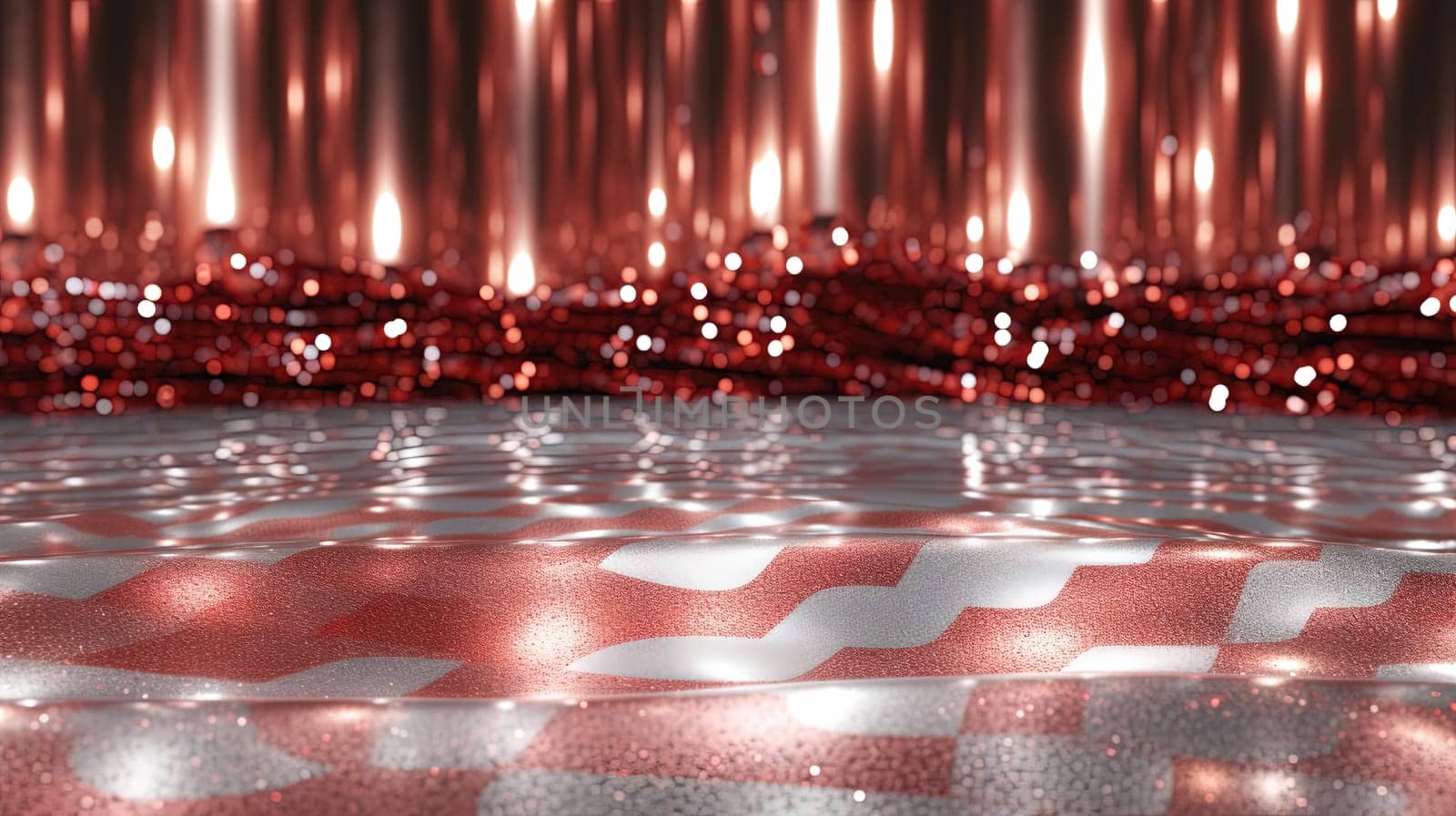 Abstract shiny background with red glitter. Scattered confetti sparkles with red color. Generated AI