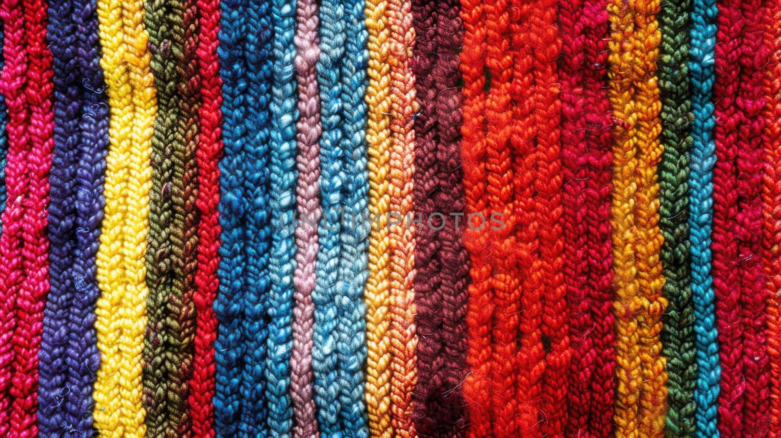 Colorful woolen background with stripes, creating a visually appealing display