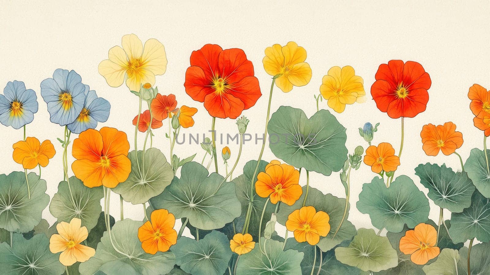 Detailed botanical watercolor illustration on light