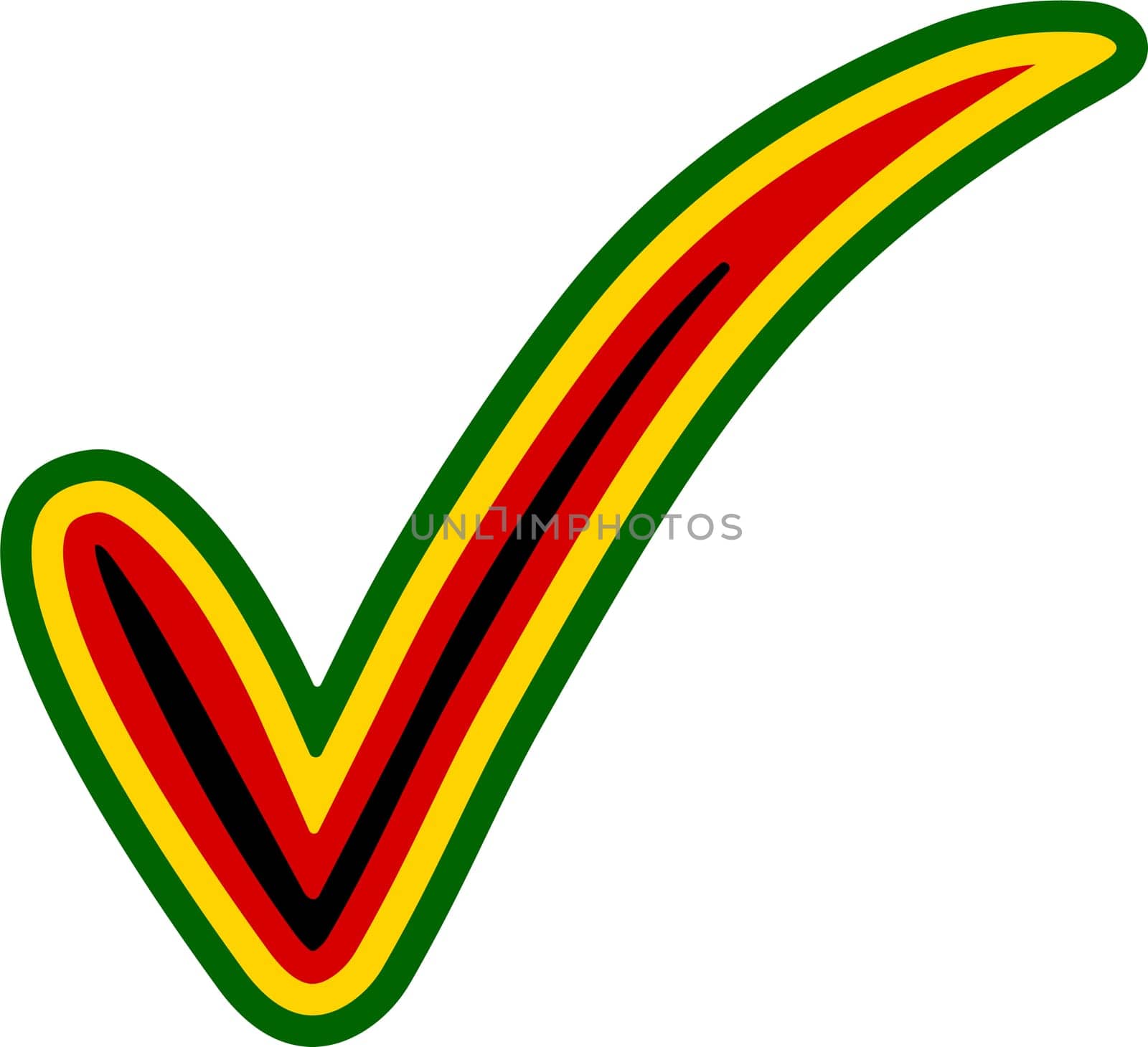 Check mark style Zimbabwe flag symbol elections, voting approval Mugabe by koksikoks