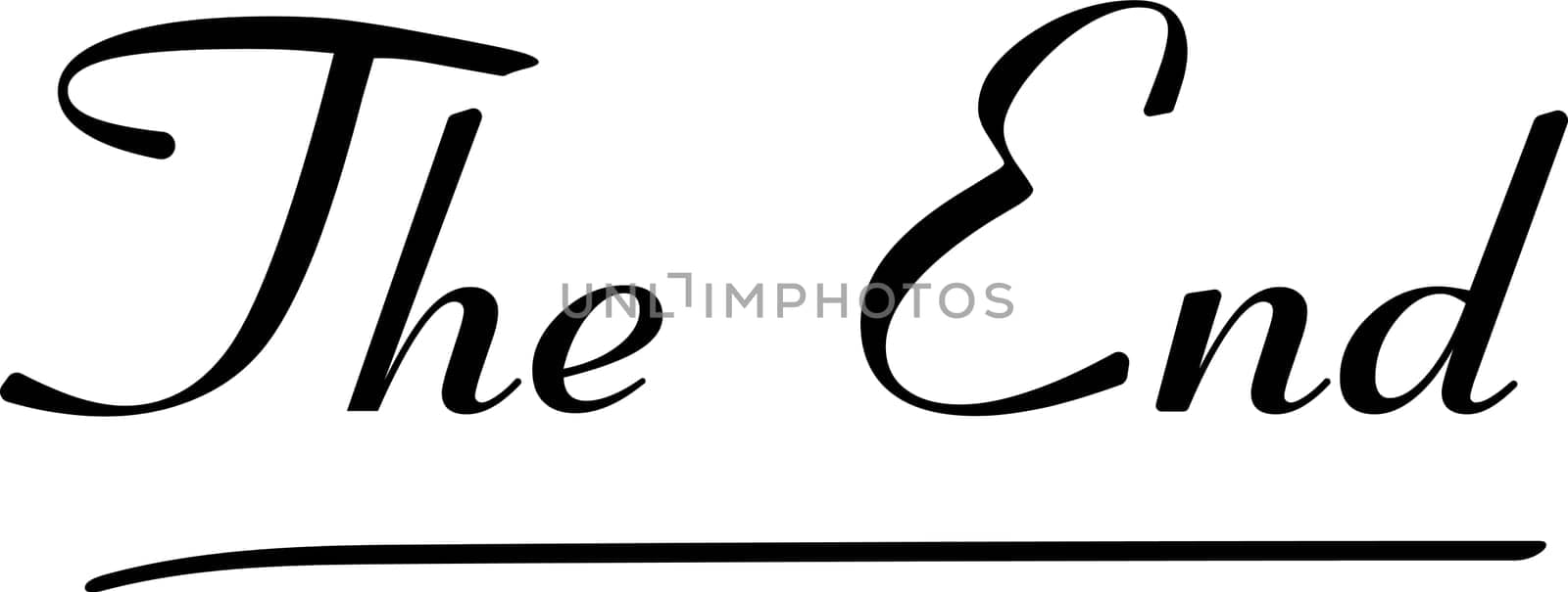 The End Tag Calligraphy inscription. vector text The end lettering by koksikoks
