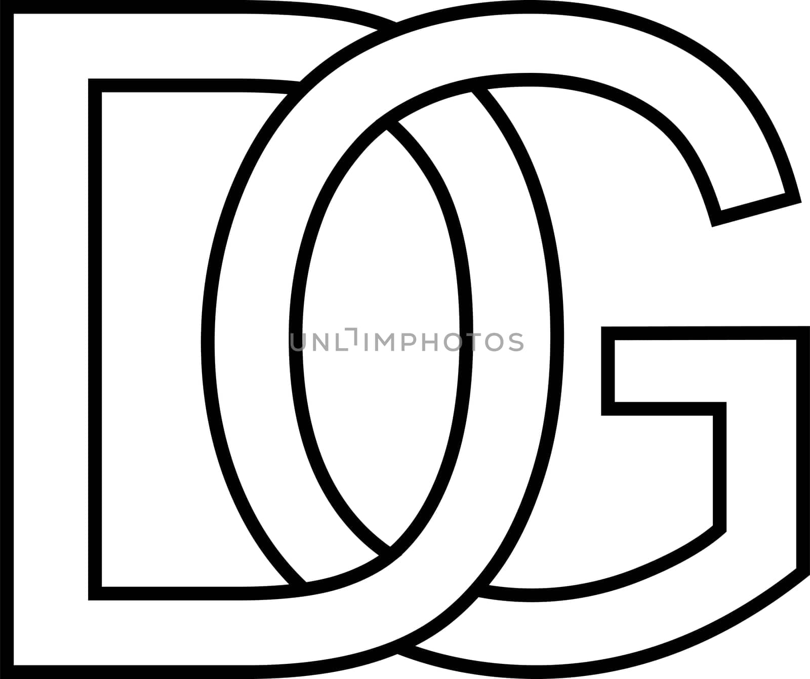 Logo sign dg gd, icon sign interlaced letters d g by koksikoks