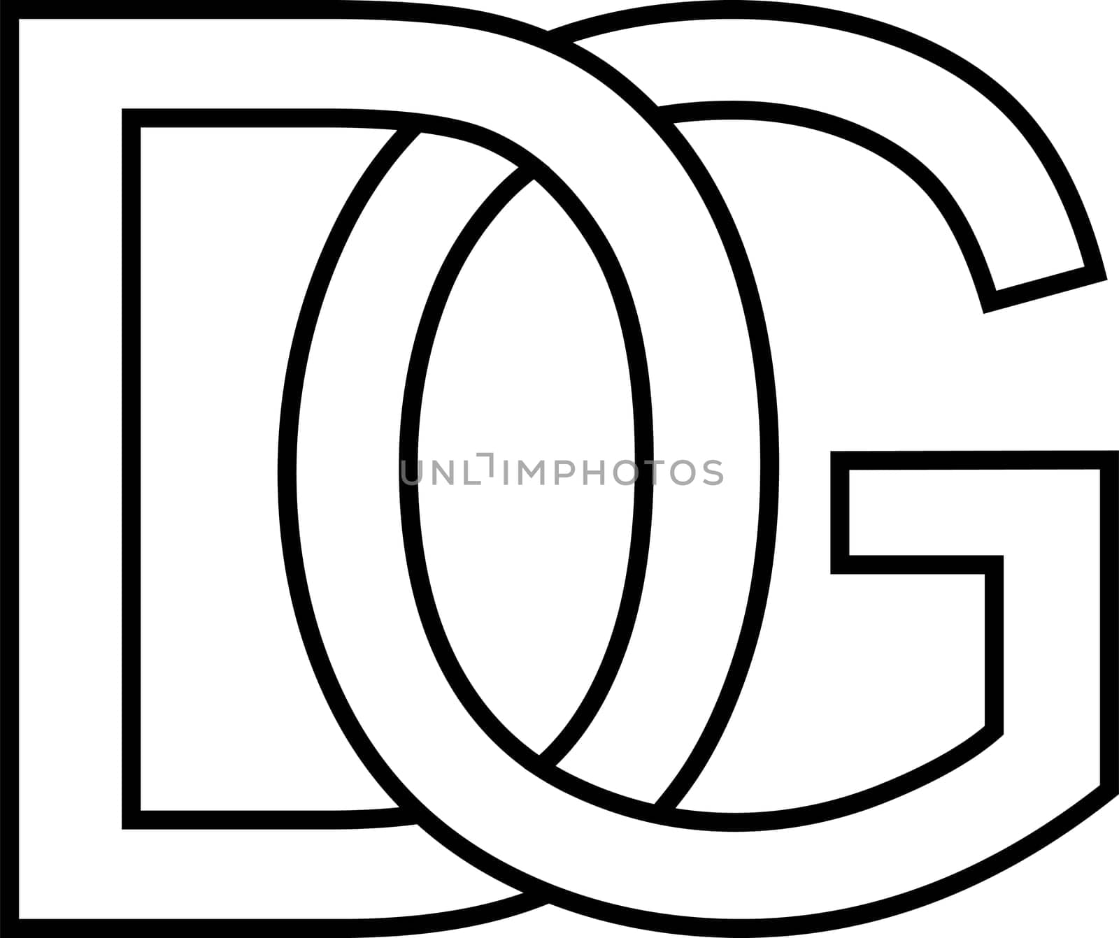 Logo sign dg gd icon sign, interlaced letters d g