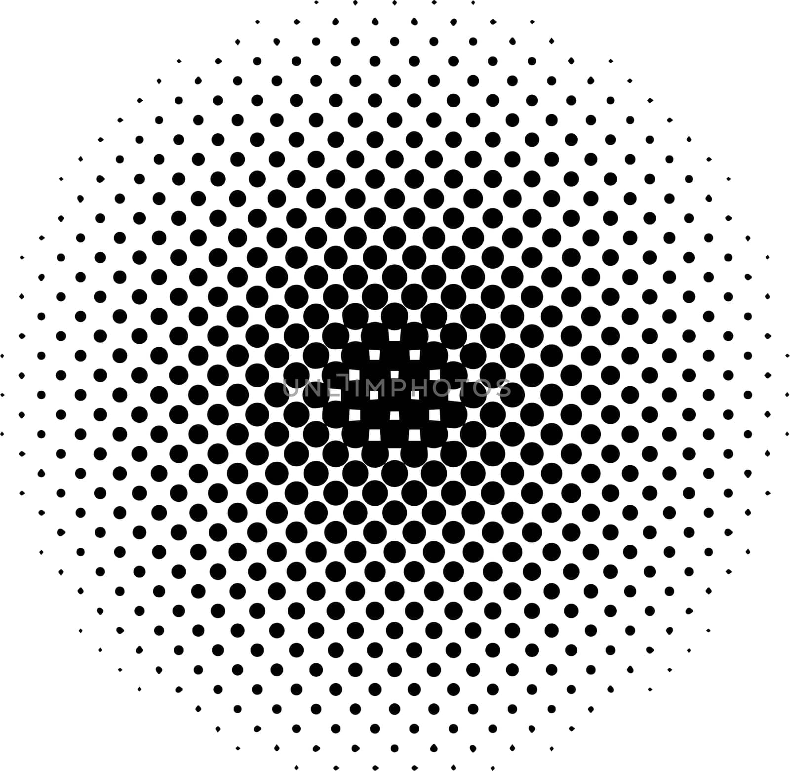 Halftone circles, size circles gradations dot pop art pattern