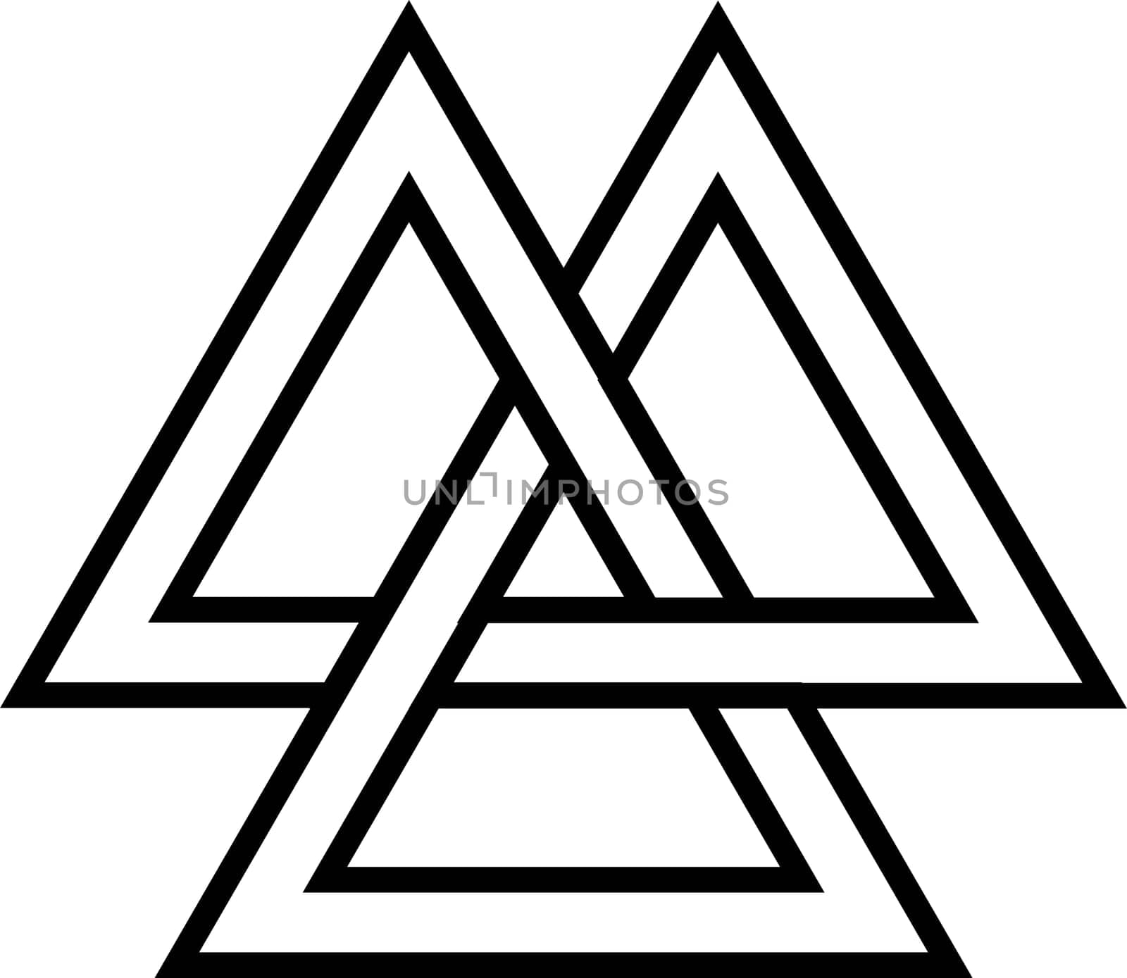 Valknut Viking Age symbol, geometric design element Norse warrior culture by koksikoks