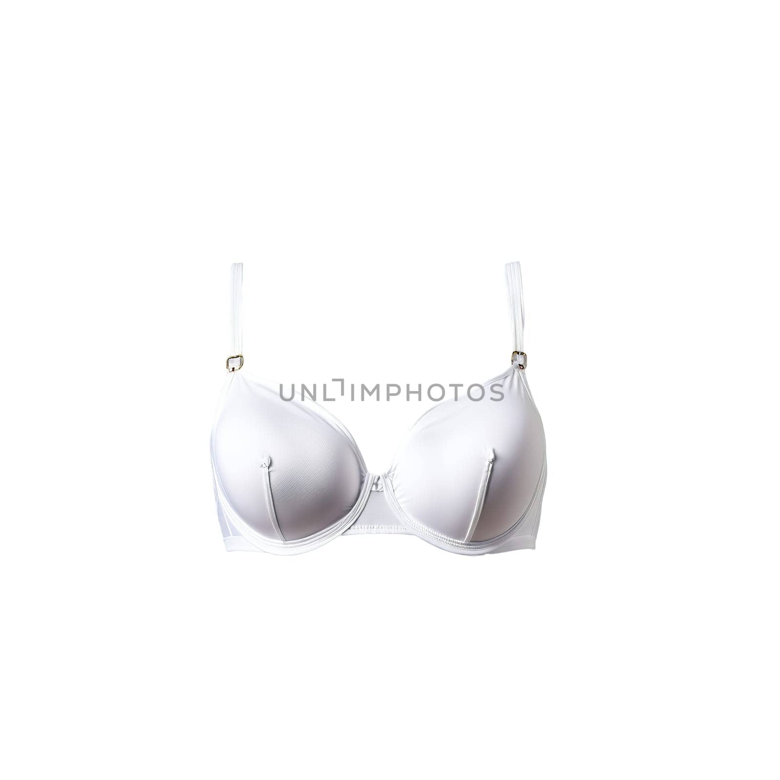 Sleek minimalist t shirt bra in crisp white gliding smoothly clean lines modern simplicity. Woman lingerie isolated on transparent background.