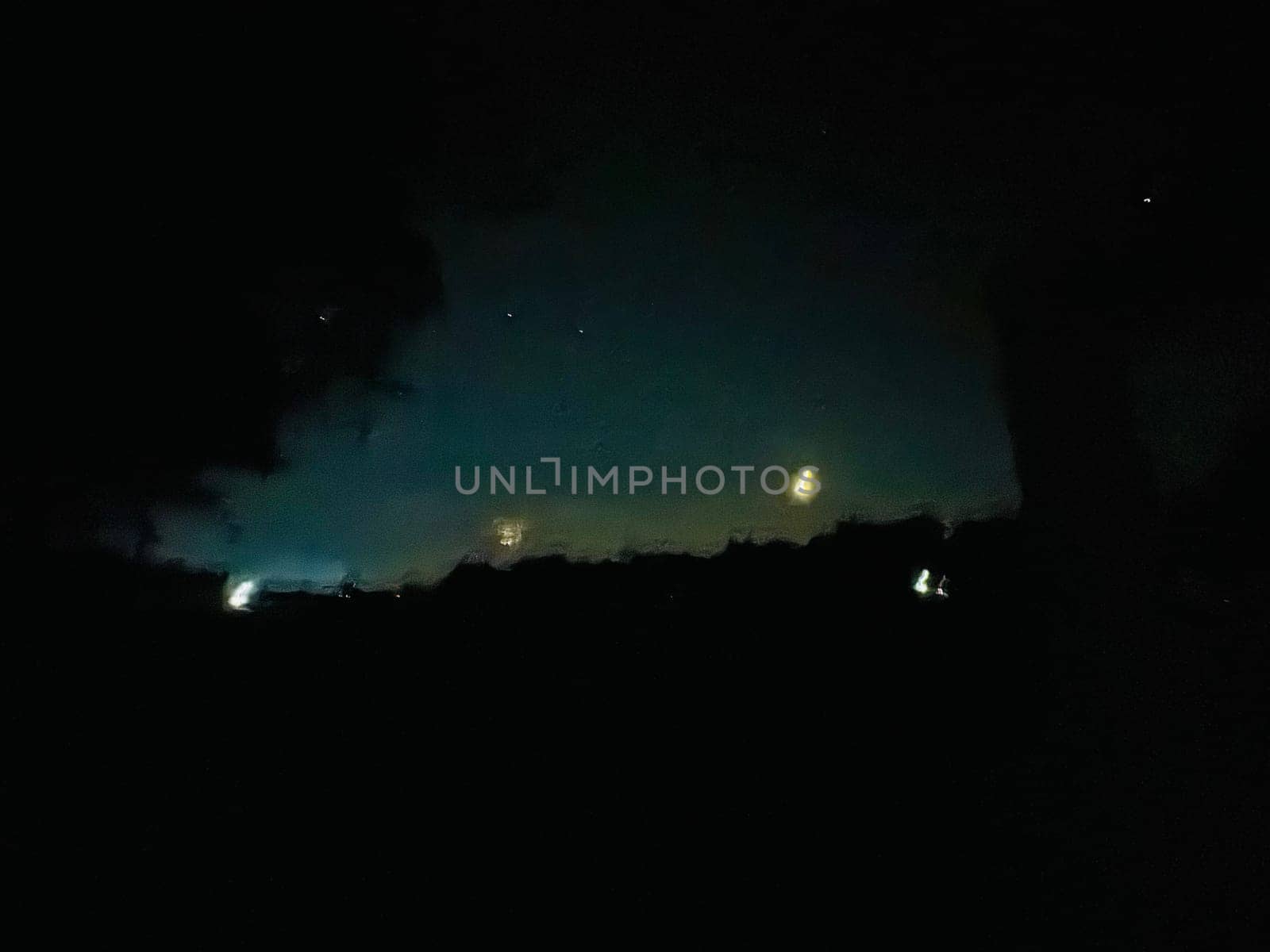 a night sky with trees and stars. High quality photo