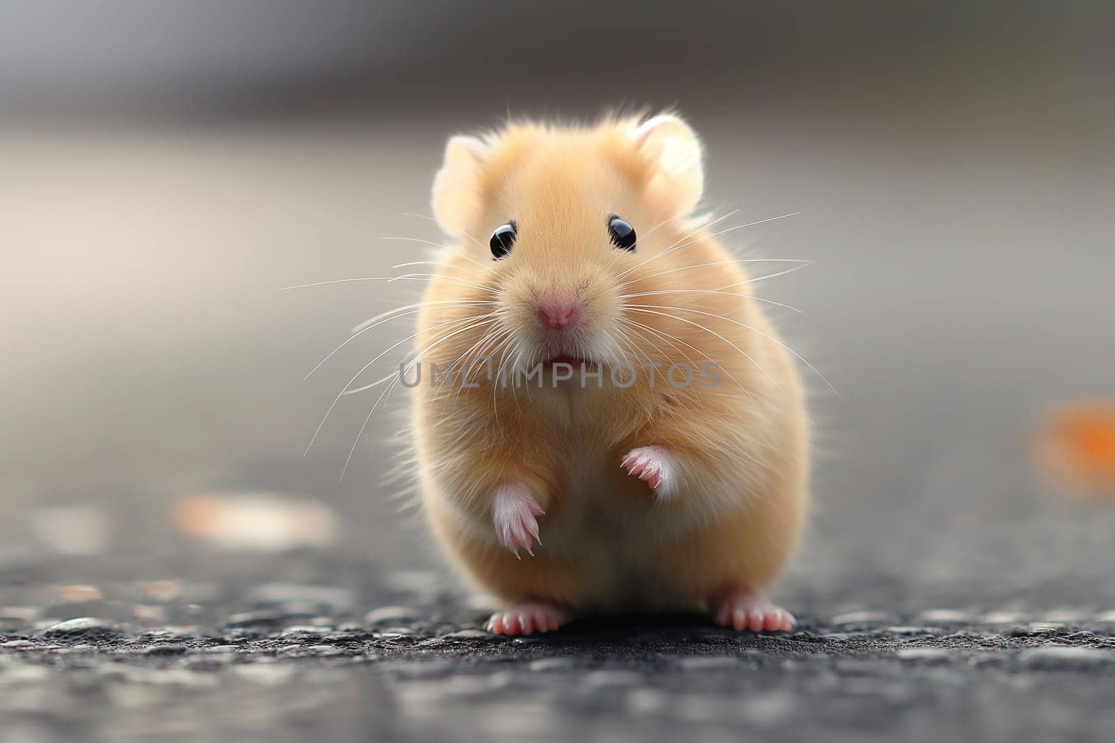 Cute small furry pet hamster with adorable whiskers and tiny paws