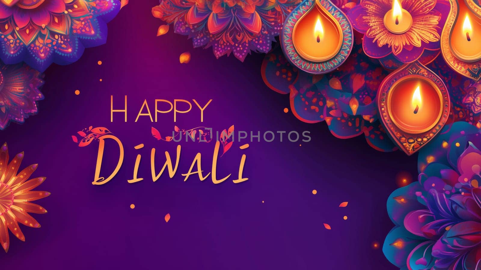 This festive greeting card captures the essence of Diwali with intricate designs and luminous lamps, spreading warmth and joy during the festival of lights.