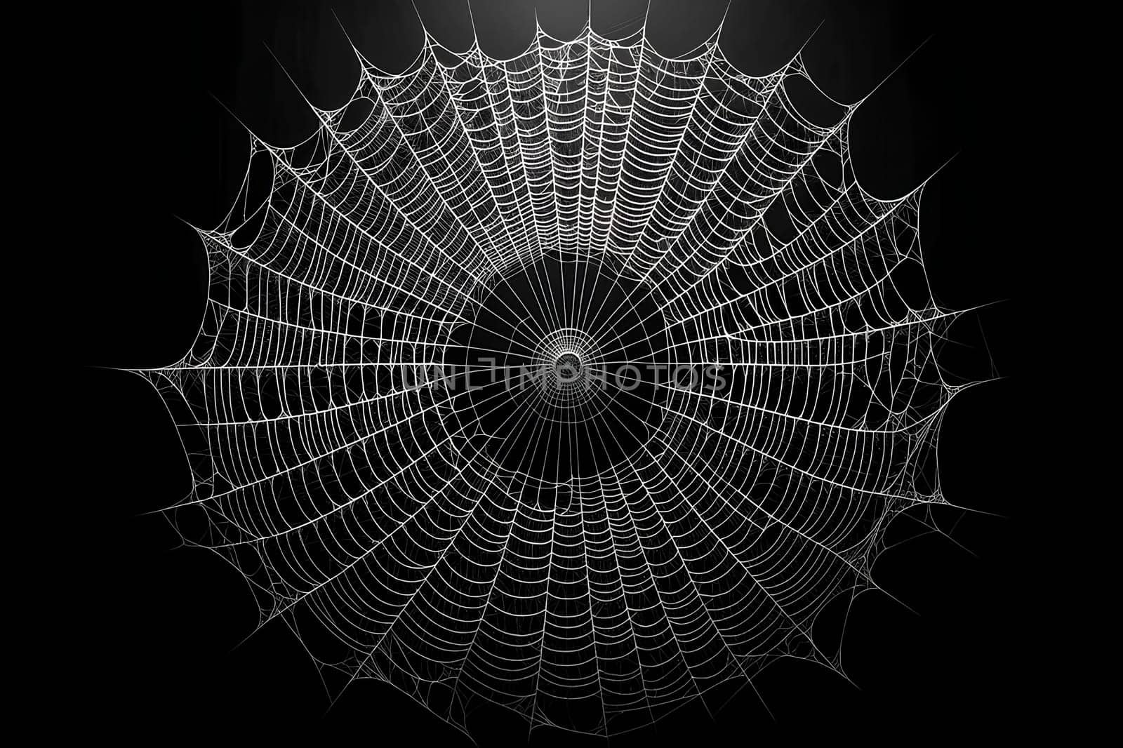 Horizontal texture of spider web on a black background.