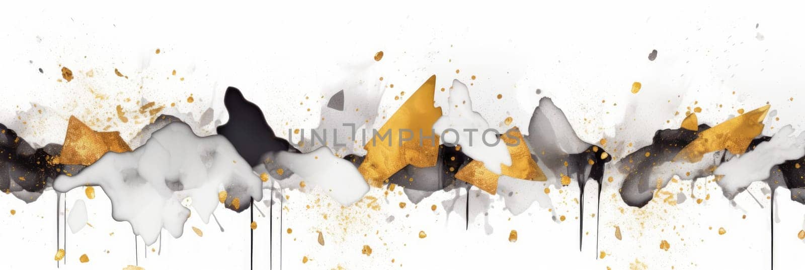 Abstract watercolor artwork mixed with buzzy geometric shapes for background of social media banner generative AI image