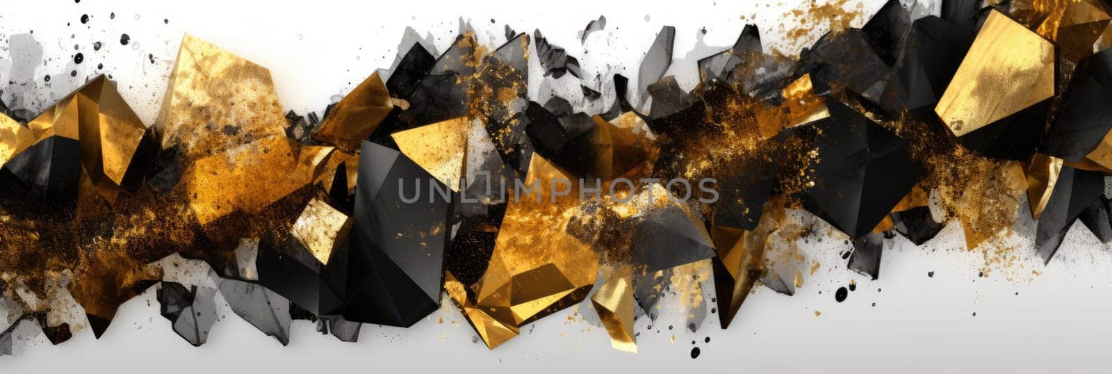 Abstract watercolor artwork mixed with buzzy geometric shapes for background of social media banner generative AI image