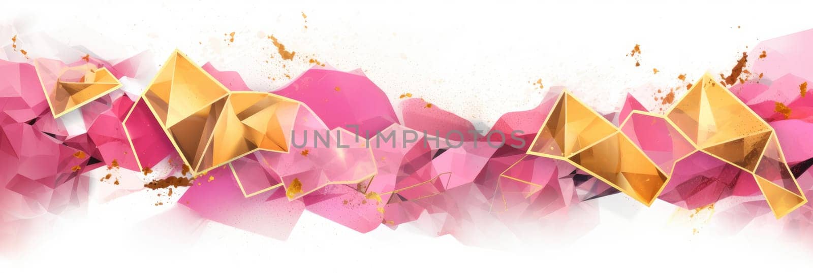 Abstract watercolor artwork mixed with buzzy geometric shapes for background of social media banner generative AI image