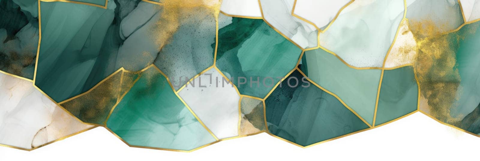 Abstract watercolor artwork mixed with buzzy geometric shapes for background of social media banner generative AI image