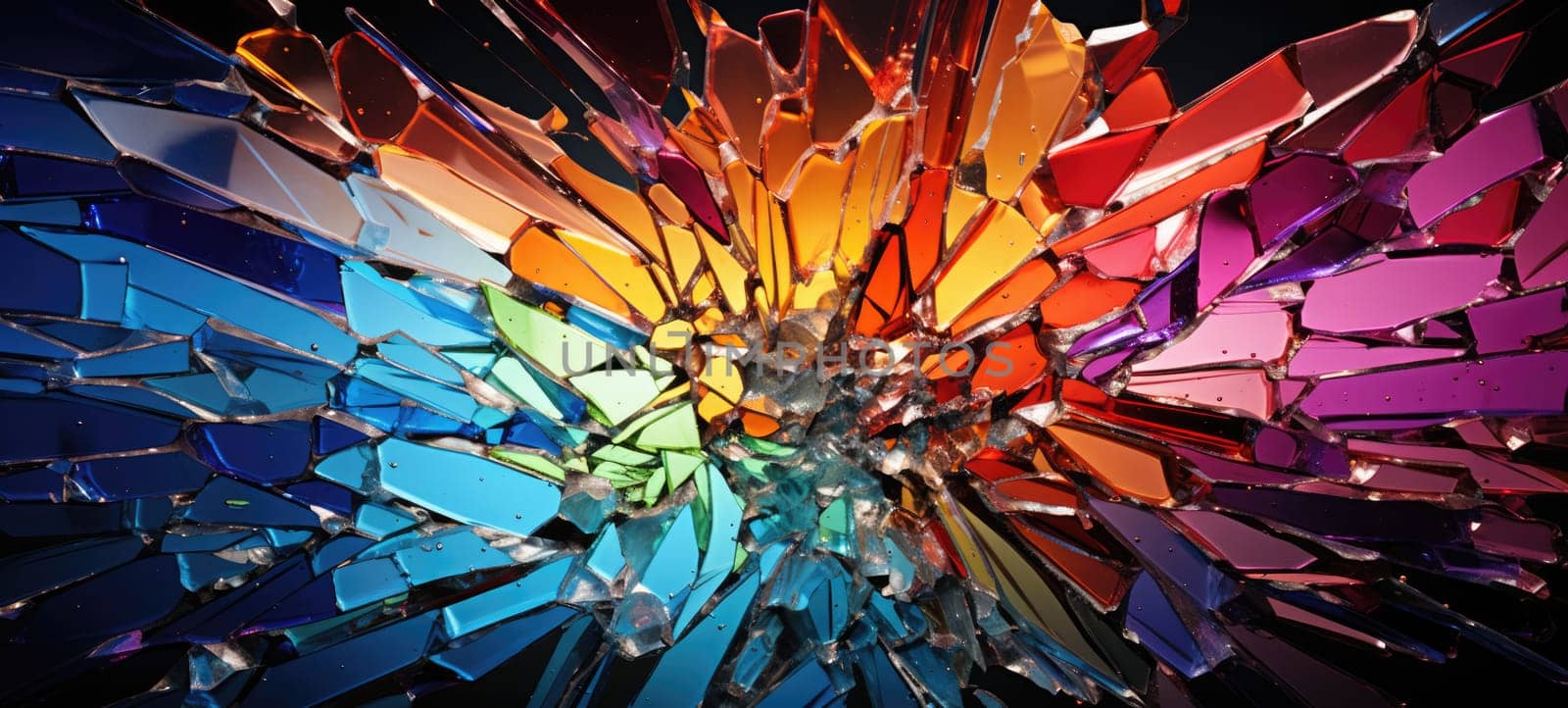 broken glass, colorful crystal texture, ai