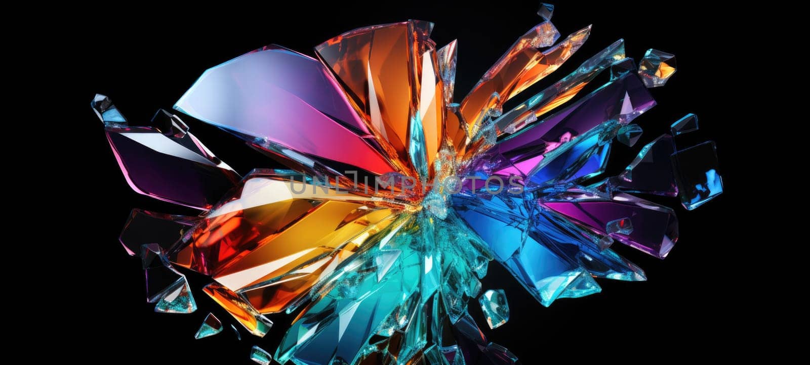 broken glass, colorful crystal texture, ai by rachellaiyl