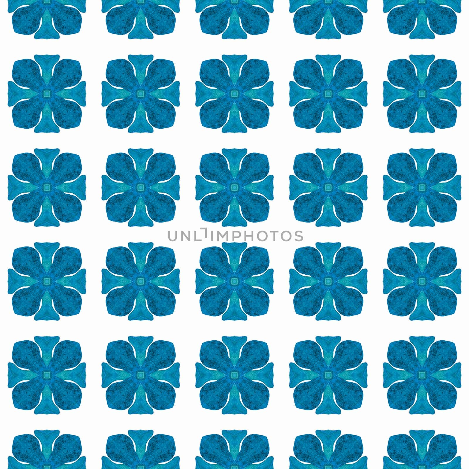 Mosaic seamless pattern. Blue favorable boho chic by beginagain