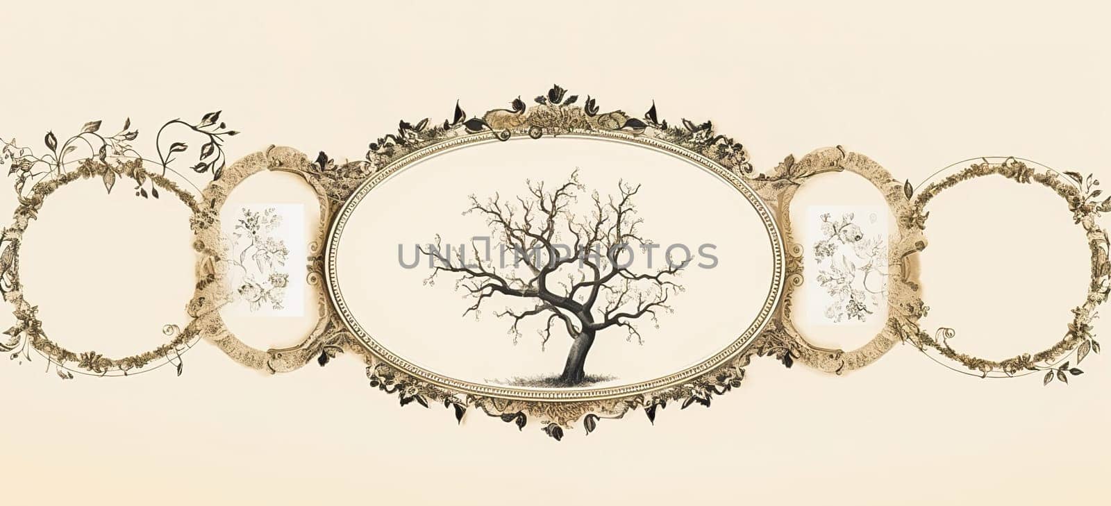 Family tree illustration, template for a mug. High quality illustration