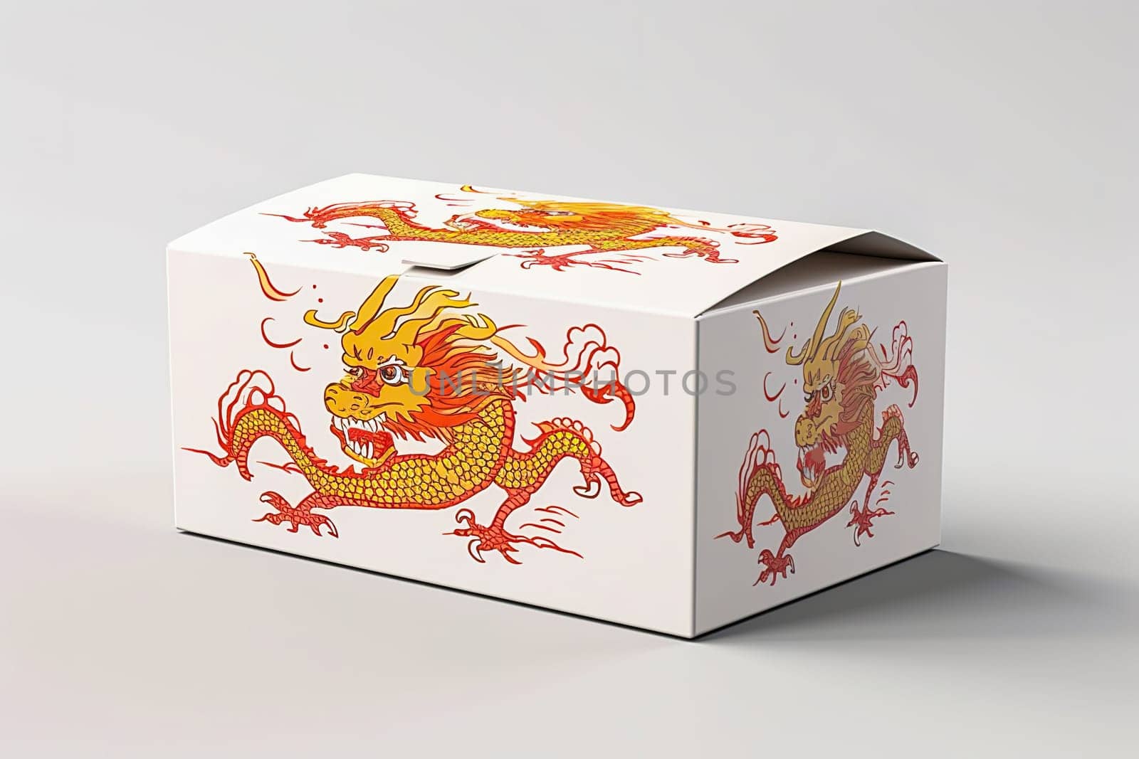 Food packaging box with dragon pattern. by Yurich32