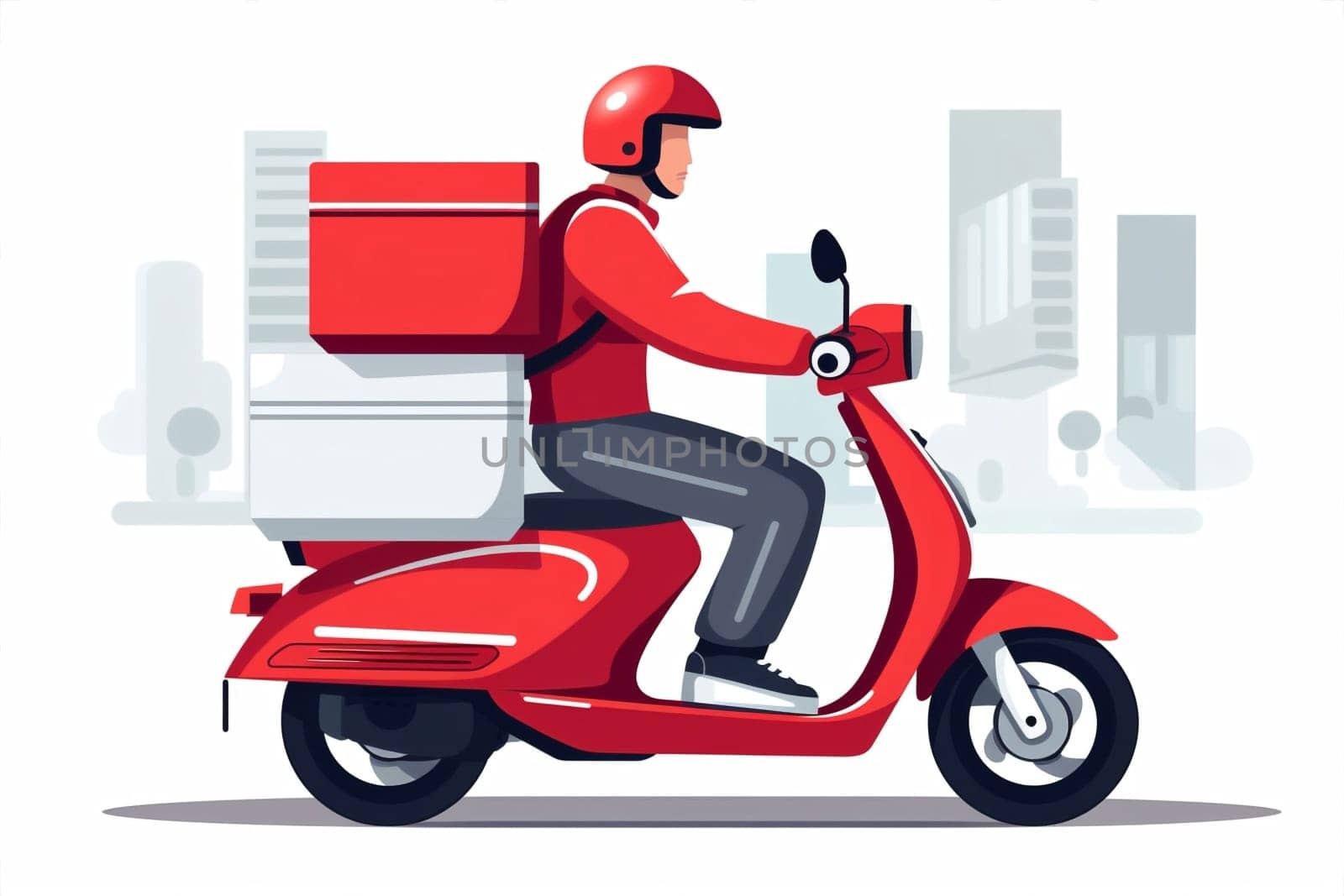 Motorcycle man service scooter delivery courier fast by Vichizh