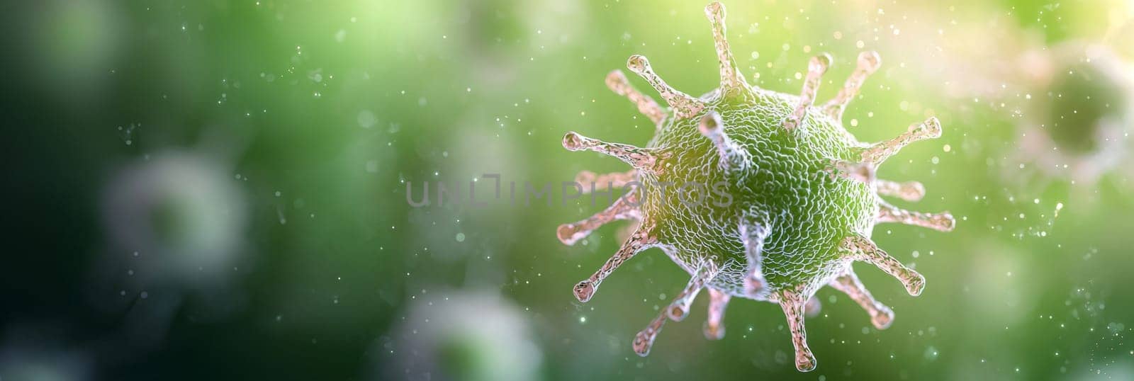 Realistic Microscopic Molecular 3D Medical Background. Pathological Viruses and Bacterias Microbiology Banner for Medicine Designs. High quality 3d illustration
