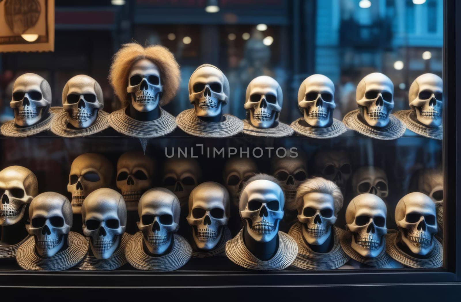Monster skulls Halloween Costume Store showcase