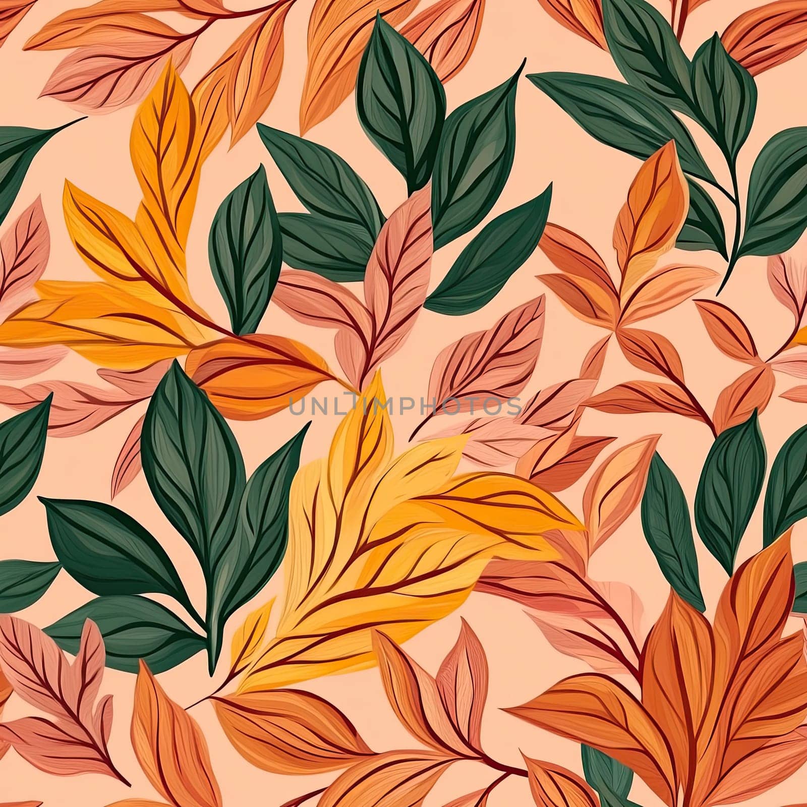 A colorful arrangement of autumn leaves with vivid shades of orange, pink, blue, and purple lies on a dark backdrop, showcasing the beauty of nature\'s transition.