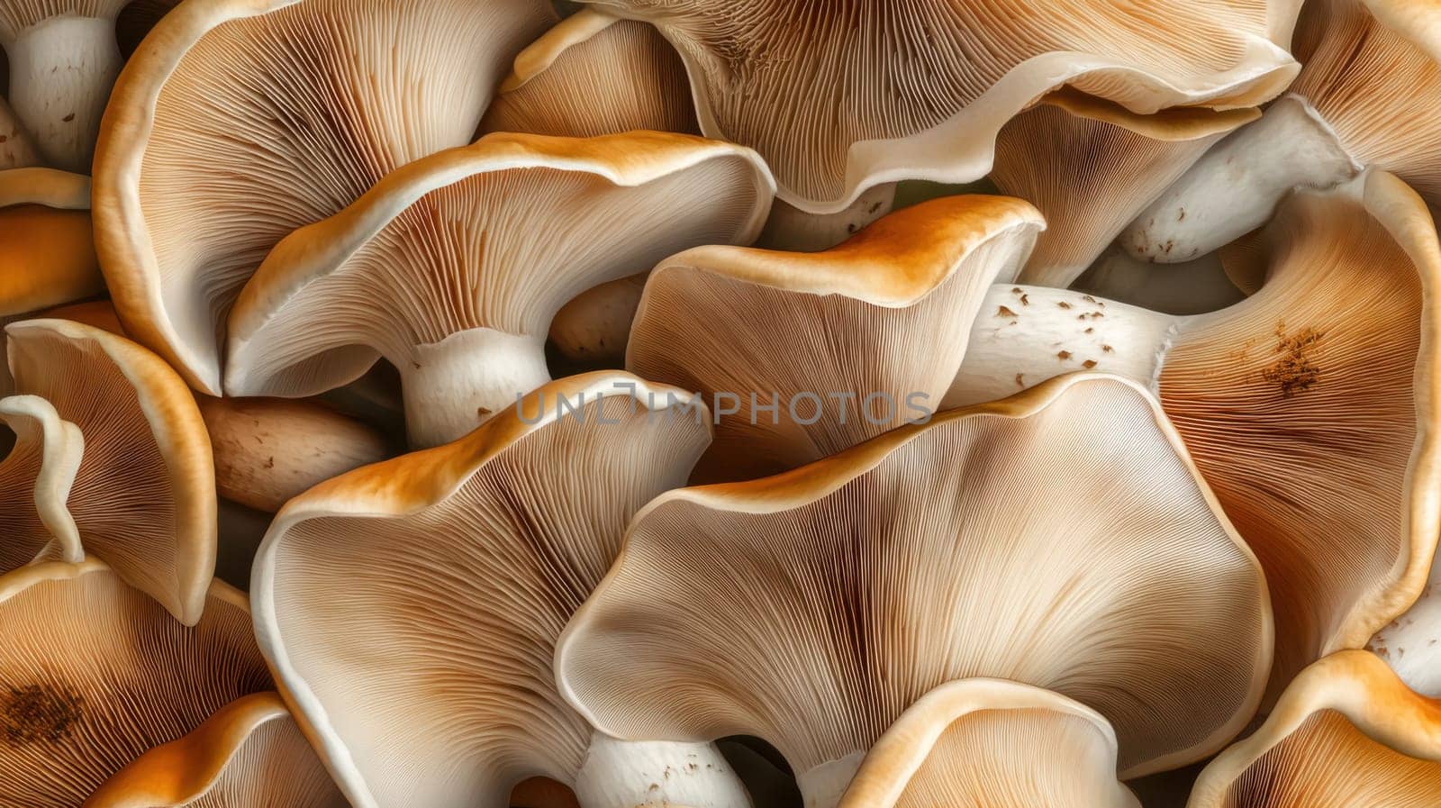 Abstract pattern created from different mushrooms
