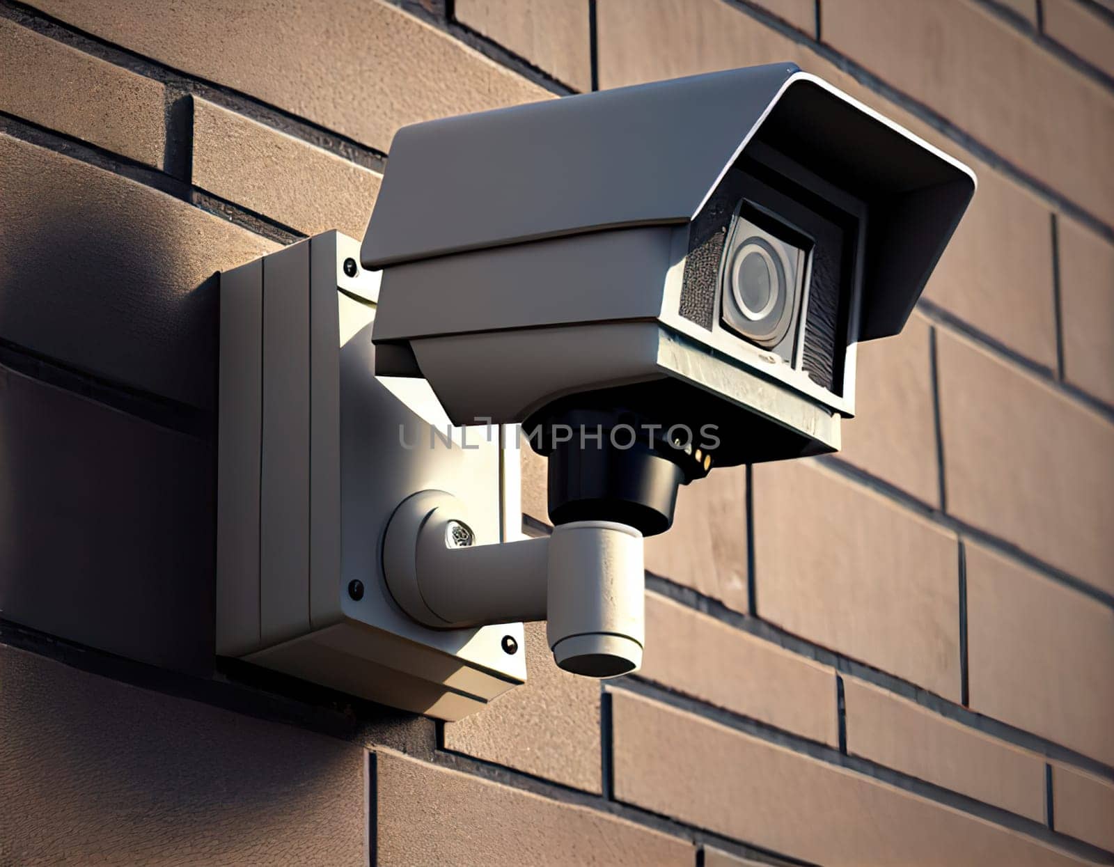 A security camera has been strategically mounted to the side of a building to enhance monitoring and ensure safety in the area