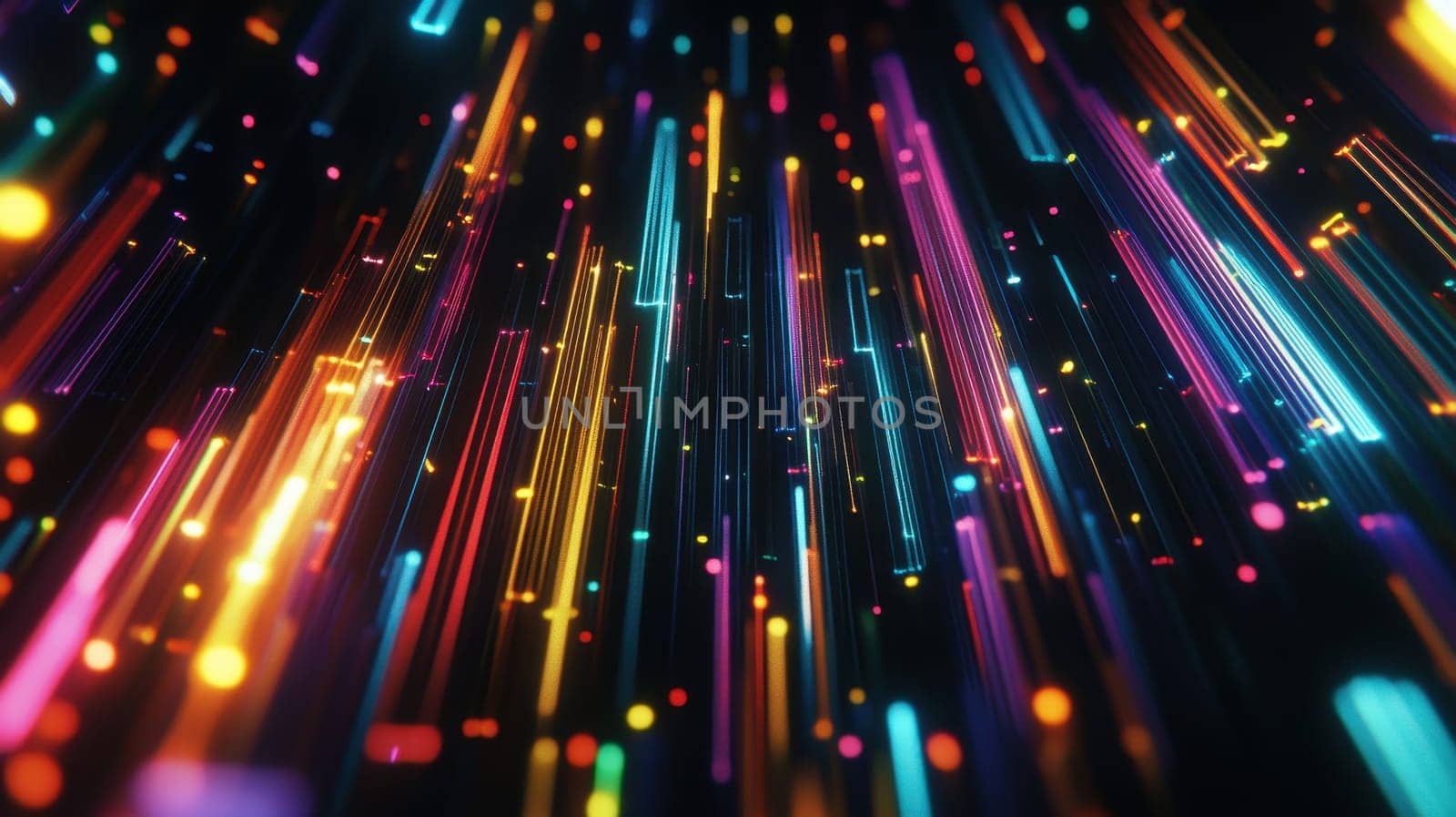 Abstract Neon Light Trails Background