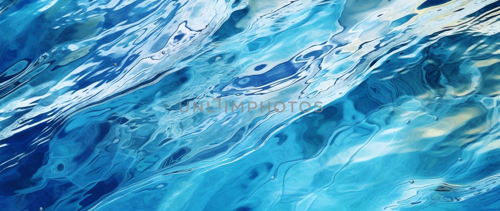 wave water sea abstract summer beauty blue background ripple banner texture. Generative AI. by Vichizh