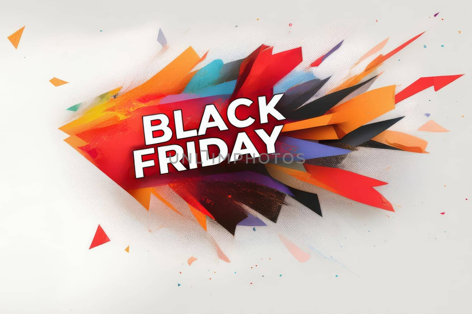 Poster with Black Friday text on white background. Black Friday concept