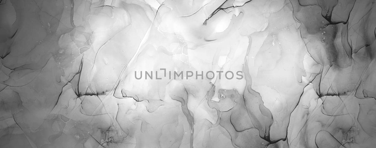 Abstract Black and White Ink Swirl Banner Background
