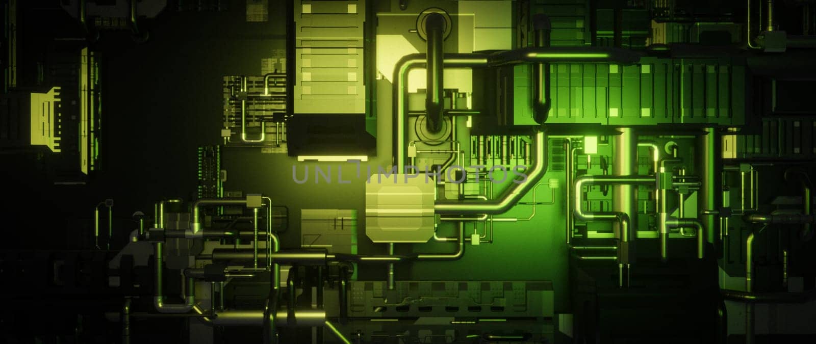 Abstract Digital Circuitry Banner Background