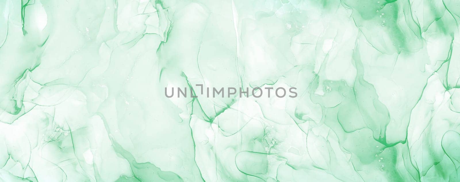 Abstract Green Ink Swirl Banner Background