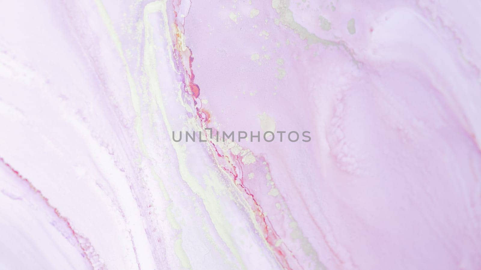 A marbled texture features gentle swirls of pastel pink intermingled with subtle gold accents, creating an elegant and soothing visual effect suitable for various applications.