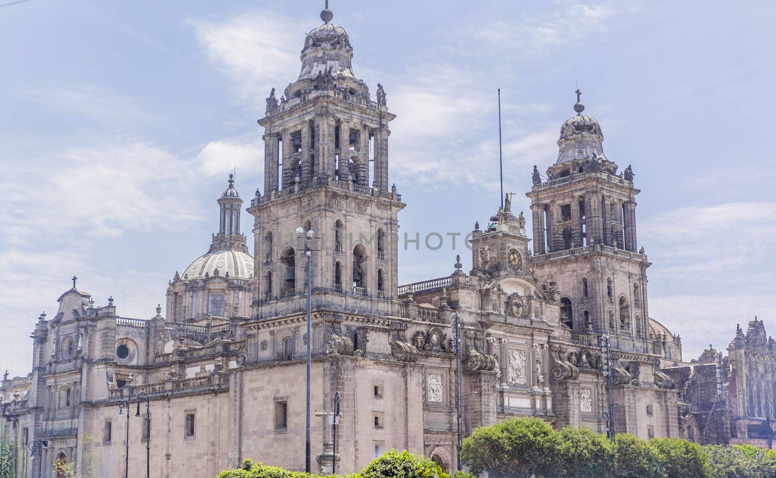 Catedral Metropolitana de la Ciudad de Mexico, iconic cathedral in Mexico City. Historic architecture, cultural heritage, and religious landmark concept