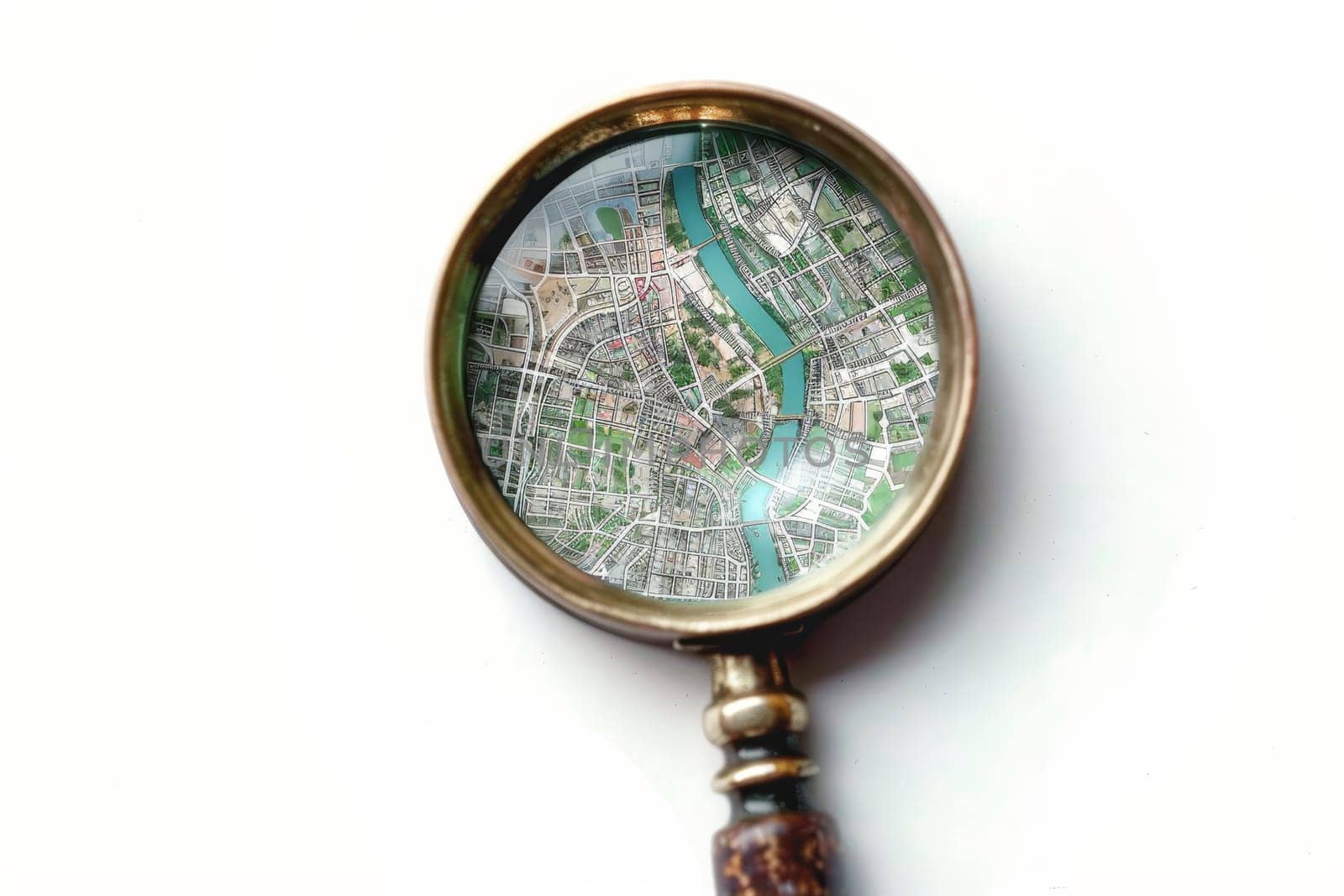 Magnifying glass isolated on a white background for enhanced visibility and clarity