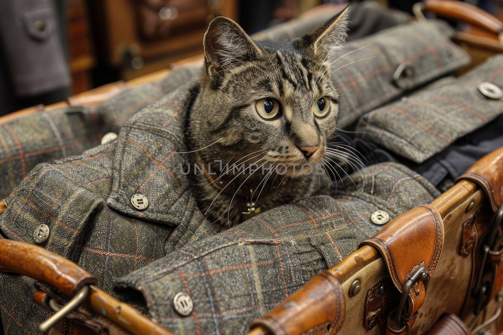 Charming cat models classic chanel fashion with elegance and luxury at a stunning fashion show