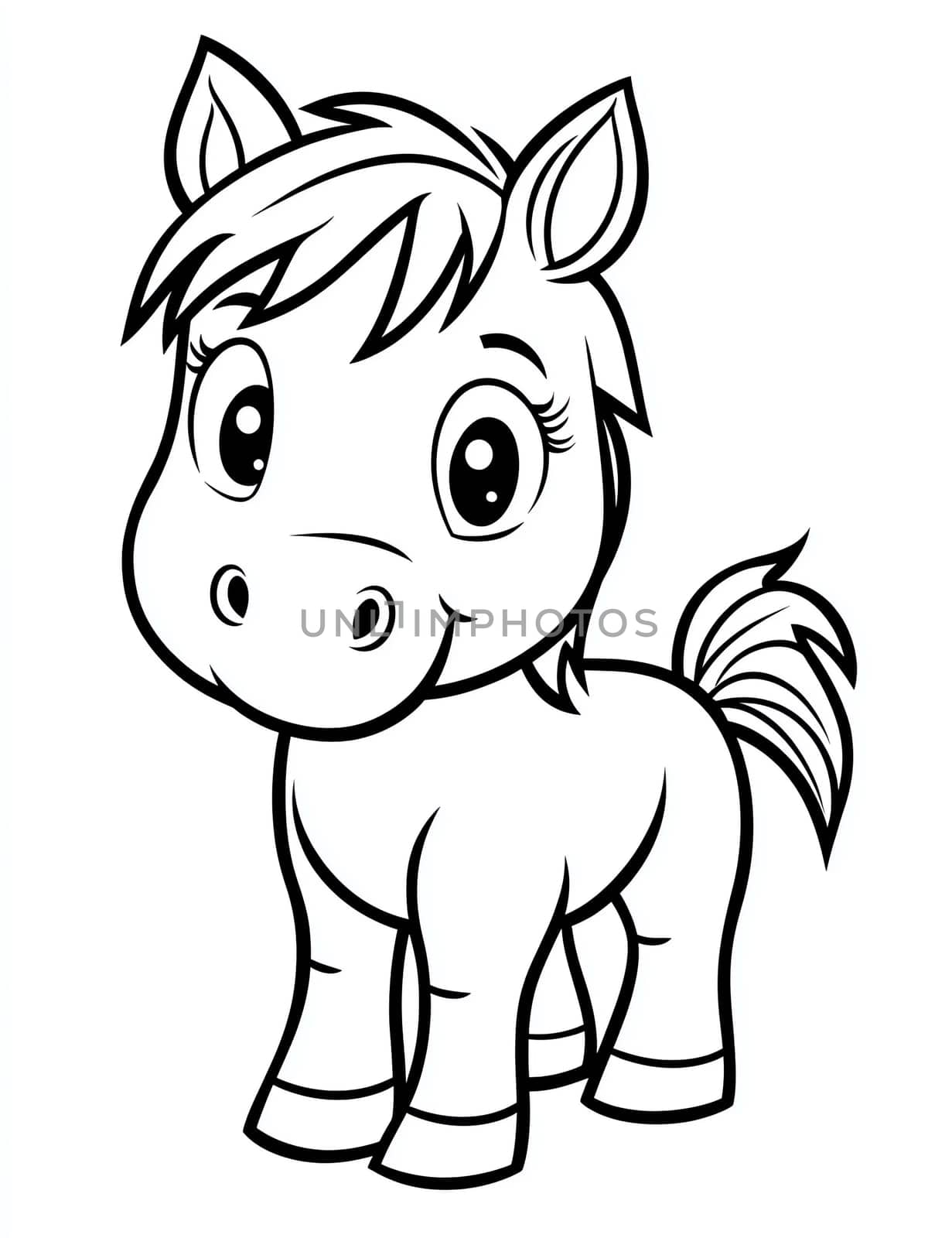 A cute little horse with a big smile on its face. The horse is standing in a field and looking at the camera