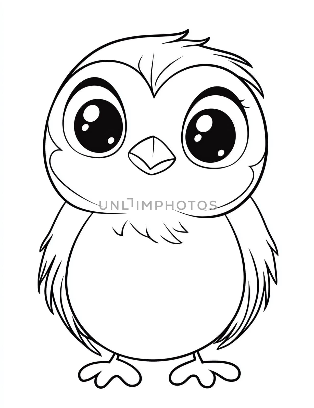 A cute little bird with big eyes and a cute smile. The bird is sitting on a white background