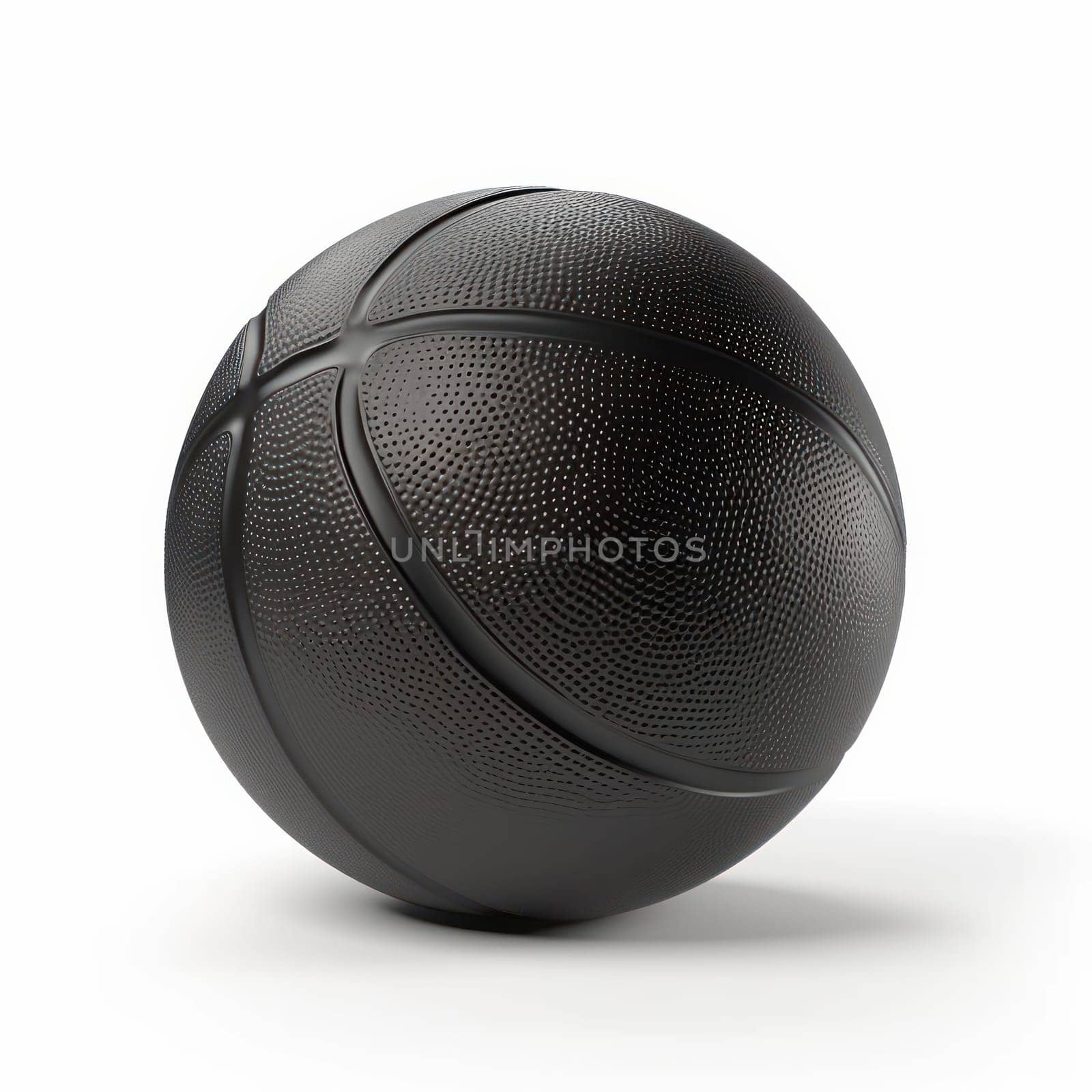 Clean and simple design of a white basketball with black lines by Sorapop